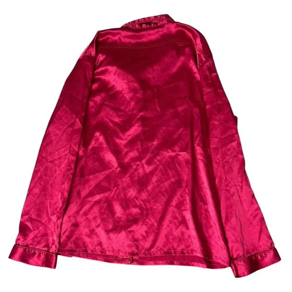 VICTORIA’S SECRET Silky Satin Red Hot Hearts Pajamas Matching Set Bundle Size M - Picture 4 of 9